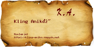 Kling Anikó névjegykártya