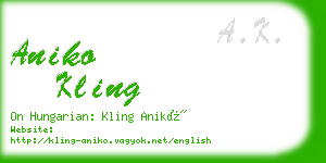 aniko kling business card